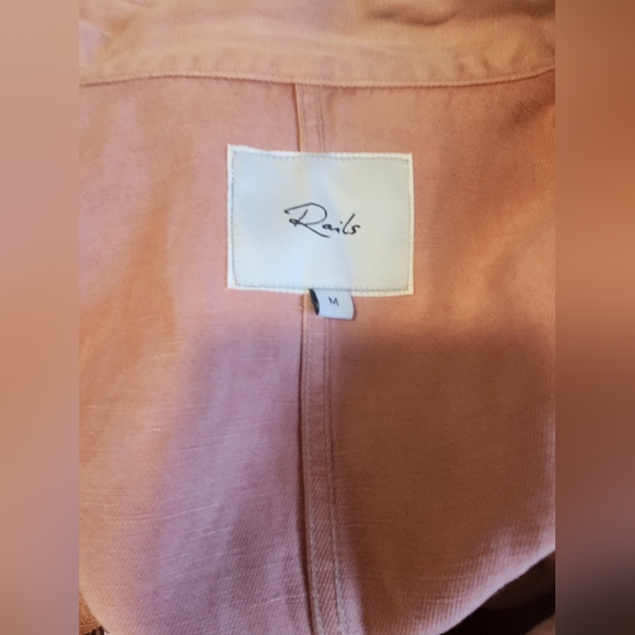 Rails | Rowen Collins Anorak Military Linen Blend in Rose Dust | Sz M | Like New - Picture 8 of 10